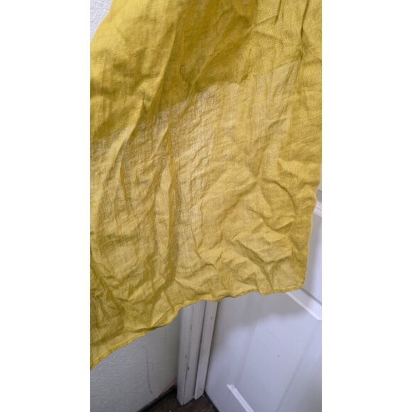 Not Perfect Linen Yellow muster Linen Cropped Scarf Size 25 x 66 - Picture 6 of 6